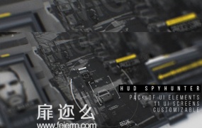 AE模板4k分辨率HUD信息图科幻屏幕超级间谍猎人任务UI动画