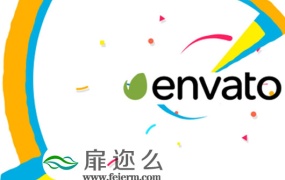 AE模板演绎LOGO彩色碎纸图形动画片头