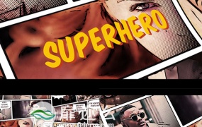 AE模板超级英雄动作手绘分镜漫画风格宣传片头动画