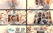 AE模板树枝悬挂美好回忆相册唯美婚礼家庭照片展示视频动画
