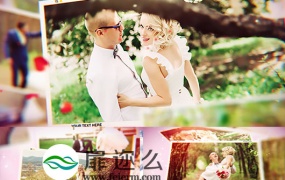 AE模板时尚家庭照片组合动画浪漫情人节婚礼相册