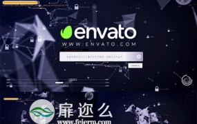 AE模板科技感LOGO片头网络代码字符矩阵安全性动画