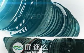AE模板C4d工程企业标志演绎动画佳能镜头分层特效