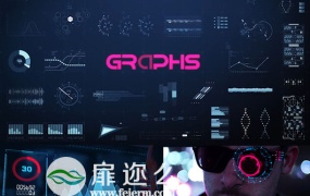 424组全高清科幻高科技UI界面HUD未来元素动画视频素材+AE工程