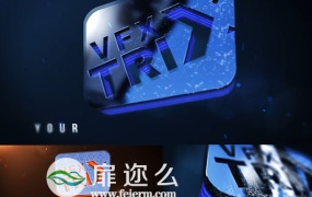 AE模板Element 3D制作的水晶玻璃质感标题logo演绎特效动画