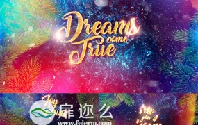 AE模板圣诞节金色粒子新的一年文字标题动画效果