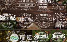 AE模板4K新年圣诞节节日庆典标题文字动画