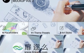 AE模板手绘素描logo演绎动画特效