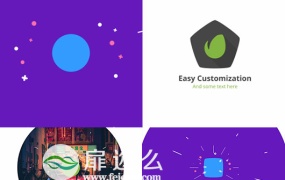 AE模板MG抽象设计扁平化logo演绎片头动画