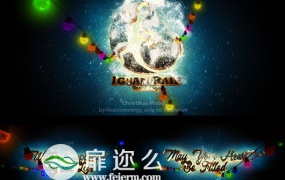 AE模板五颜六色彩灯圣诞节文字logo演绎动画
