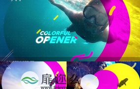 AE模板家庭度假旅行冒险失真毛刺闪动图片视频动画