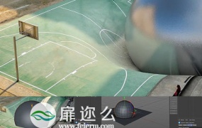 C4D视频教程碰撞对象与篮球场建模渲染