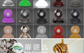 C4D Octane渲染器4K分辨率纹理金属木纹矿物塑料材质预设包