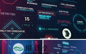AE模板游戏电影HUD信息图表文本文字标题动画特效