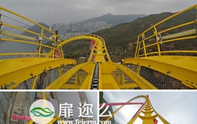 视频素材4K超清实拍游乐园过山车第一人视角