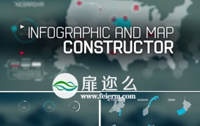 AE模板科技感信息图表世界地图饼图统计动画
