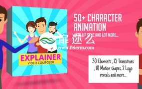 AE模板MG动画卡通人物公司企业产品宣传演示解说