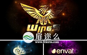 AE模板大气金色粒子logo标志演绎文字片头动画