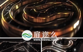 AE模板黄金白银三维钻石标志logo演绎片头动画