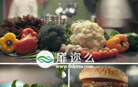 视频素材:实拍各种美味蔬菜水果汉堡美食