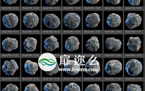 C4D模型:C4D石头预设3D模型 TFMSTYLE – Rock FM For Cinema 4D (lib4d+OBJ)
