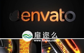 AE模板E3D制作的三维霓虹灯炫酷发光logo演绎动画