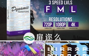 AE模板扭曲旋转快速变焦转场过渡动画