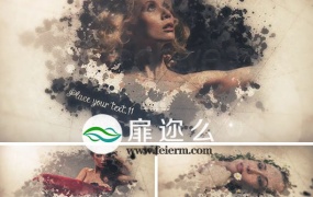 AE模板水墨油漆婚礼照片动画视频