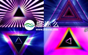 视频素材 LED音乐舞蹈三角形棱镜光线图形动画素材