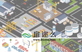 AE模板MG卡通三维城市建筑生态设计等距视图动画