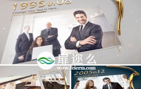 AE模板金色线条生长公司企业历史时间线动画