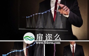 AE模板真人手指点击高科技商业信息数据销售图表logo演绎动画