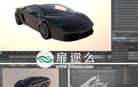 C4D模型:飞行摩托+兰博基尼高精度模型