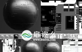 材质贴图:120张科技感6K置换贴图材质