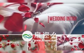 AE模板唯美爱情浪漫情人节玫瑰花瓣婚礼相册