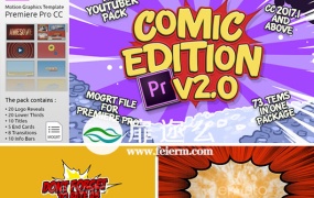 Premiere预设:卡通动漫LOGO标题转场字幕条包装动画 Comic Edition V2