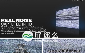 视频素材:15个电视信号干扰雪花无信号动画 REAL NOISE pack