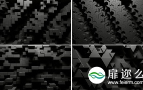 VJ视频素材:3D立体黑酷蜂巢效应图形动画