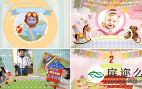 AE模板儿童生日庆祝活动宝宝新生儿出生电子相册