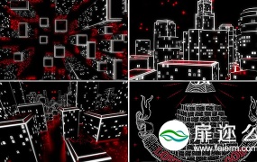 VJ视频素材:35组3D城市虚拟光线艺术抽象LED背景素材