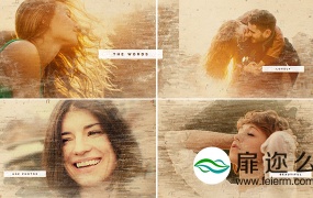 AE模板:时尚字母英文水墨唯美优雅浪漫爱情故事结婚纪念日相册动画