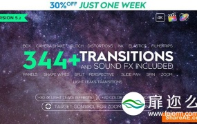FCPX插件:344组4K视频转场过渡调色预设音效素材