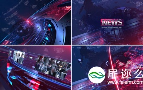AE模板三维空间科技感HUD粒子新闻体育财经政治经济栏目包装