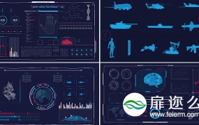 AE模板180组HUD UI界面高科技信息图表科幻屏幕用户界面动画元素