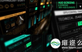 AE模板HUD屏幕科技感信息图表情报界面军事科幻间谍动画元素动画