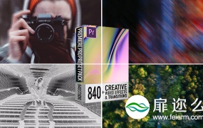 Premiere模板-840组图片视频扭曲融合切割旋转光效移动PR无缝转场