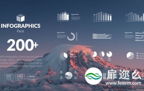 AE模板-200种企业公司数据统计图信息图表动画包 Infographics Pack 4K