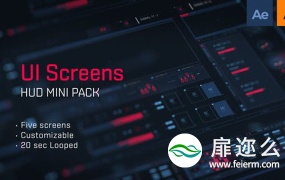 AE模板-科技感科幻屏幕界面HUD计算机UI元素动画 HUD UI Screens