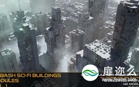 3D模型:未来科幻建筑楼房 Kitbash Sci-fi Buildings & Modules Vol.1