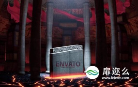 AE模板-3D地下熔岩石头岩石崛起标志logo展示